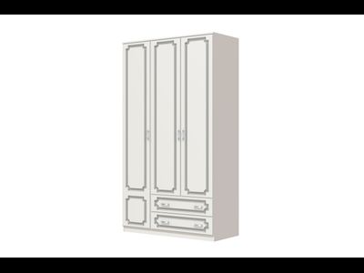 Шкаф Лакированный ШР3  3х дверный Белый Жемчуг без зеркала (Браво мебель)