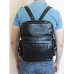 Кожаная сумка-рюкзак Reno black (арт. 3001-01)