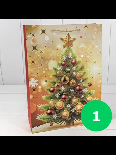 Пакет подарочный &quot;Новогодний&quot; (микс 10), 30*41,5*12см