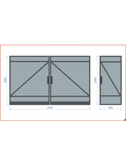 Кованые ворота с калиткой 005