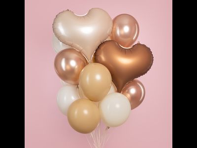 Шар (24''/61 см) Сердце, Люкс, Белый песок, Сатин