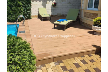 Терраса ДПК вокруг бассейна