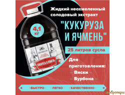 Жидкий неохмеленный солодовый экстракт "Кукуруза и ячмень", 4,1 кг