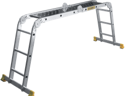 Алюминиевая профессиональная четырехсекционная шарнирная универсальная лестница (трансформер)