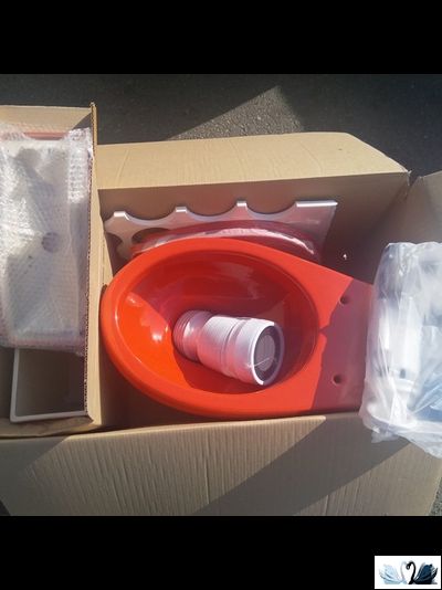 Унитаз с бачком Оскольская керамика Элисса Антивсплеск, красный, Стандарт (сиденье арматура УКЛАД)