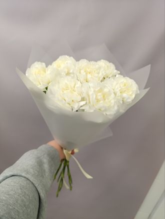 Букет из 9 белых диантусов