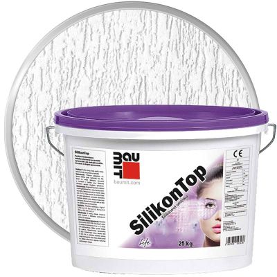 Штукатурка декоративная силикатная BAUMIT SilikonTop Белая база Короед 2 мм 25 кг