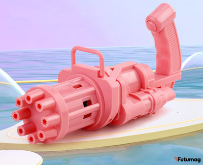 МАШИНКА ДЛЯ СОЗДАНИЯ МЫЛЬНЫХ ПУЗЫРЕЙ ПУЛЕМЕТ РОЗОВЫЙ