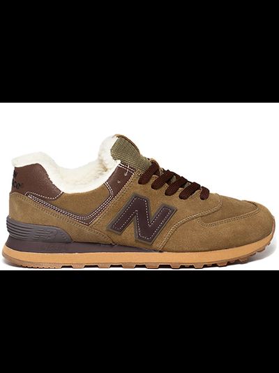 New Balance 574 Light Brown с мехом