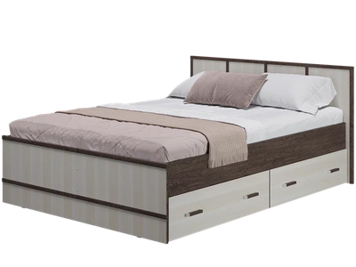 Кровать двуспальная "Сакура" 1600 с выдвижными ящиками (БТС)