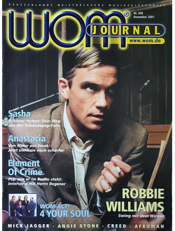 WOM Journal Magazine Dezember 2001 Robbie Williams, Иностранные музыкальные журналы, Intpressshop