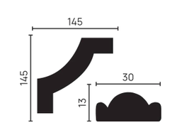 Угловой элемент DECOR-DIZAYN C1-157A к молдингу 157A, из дюрополимера, под покраску, 4шт