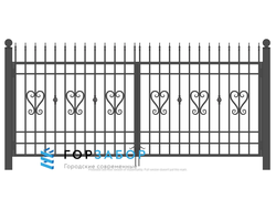 Распашные эконом металлические ворота с элементами ковки KSZ15-33 купить по цене производителя