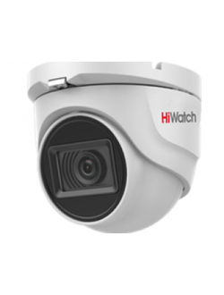 HiWatch DS-T503A 5 Мп купольная HD-TVI видеокамера с EXIR-подсветкой до 30 м и микрофоном