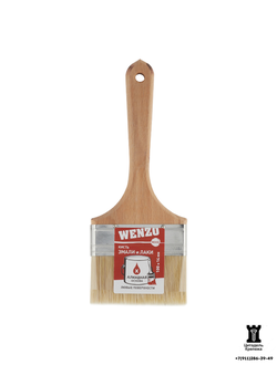 Кисть натуральная щетина Wenzo Wood 100x14 для эмалей и лаков на алкидной основе