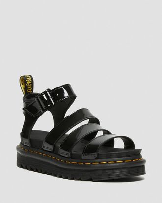 Dr. Martens BLAIRE PATENT LEATHER STRAP SANDALS черные