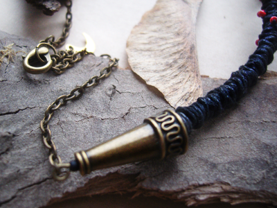 "Котик и огоньки", необычное колье под шейку