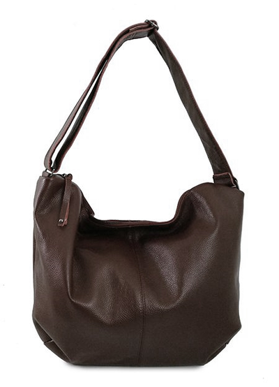 (АРТИКУЛ: 7927/0/82) СУМКА МЕШОК ЖЕНСКАЯ, БОЛЬШАЯ, НАТУРАЛЬНАЯ КОЖА, TEМНО-КОРИЧНЕВАЯ, ШИРОКИЙ РЕМЕНЬ ЧЕРЕЗ ПЛЕЧО