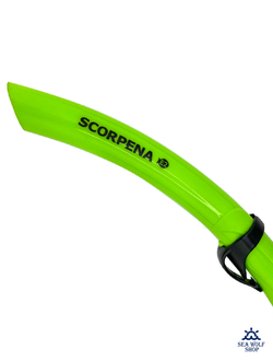 Трубка для дайвинга Scorpena E2 с клапаном, неон. зел.