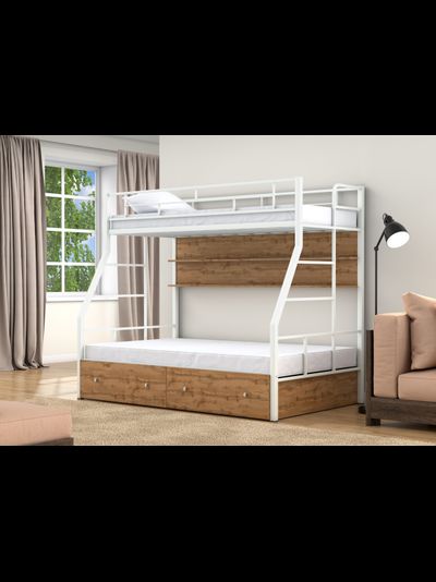 Двухъярусная кровать Раута Твист белая