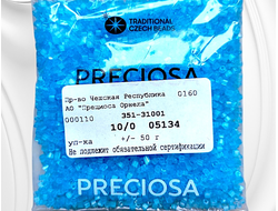 Сатиновый аквамарин бисер