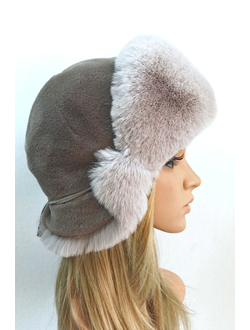 Ушанка "Север" цвет кофе + бежевый