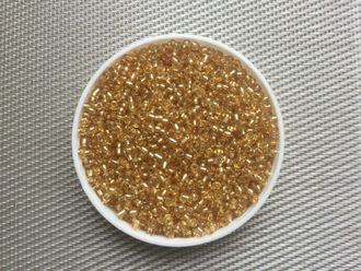 Бисер Китайский №8-22 пшеничный прозрачный с посеребренным отверстием, 50 грамм