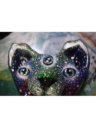 "Всевидящий Муркотик - звёздный путешественник", необычная брошь в стиле фэнтези