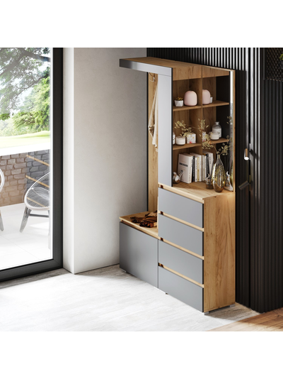 Хелен ПР 01 прихожая Дуб Крафт золотой/Графит