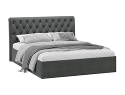 Кровать Скарлет двойная Универсальная Тип 1 Велюр Графит 1600