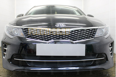Защита радиатора KIA Optima 2015-2018 (GT / GT-Line) black низ