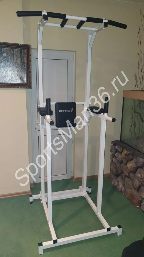 СТОЙКА "ТУРНИК+ БРУСЬЯ+ ПРЕСС" "РЕКОРД" ВЕРСИЯ PRO, цвет металла белый