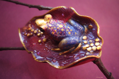 "Песнь Принцессы Вишнёвого Лотоса", фэнтези-брошь в восточном стиле