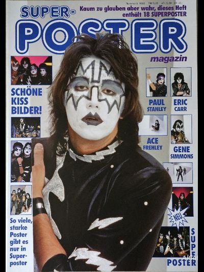 Kiss Super Poster Magazine Ace Frehley, Paul Stanley, Peter Criss, Gene Simmons Inside