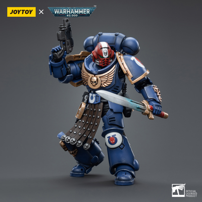 Интерцессор-ветеран Ультрамаринов (Warhammer 40k) - КОЛЛЕКЦИОННАЯ ФИГУРКА 1/18 Ultramarines Intercessor Veteran Sergeant Brother Aeontas (JT4386) - JOYTOY