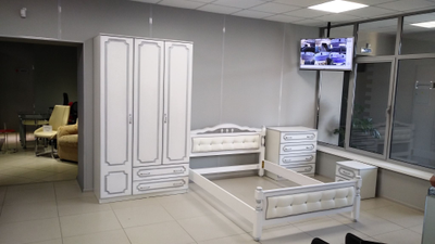 Шкаф Лакированный ШР3  3х дверный Белый Жемчуг без зеркала (Браво мебель)