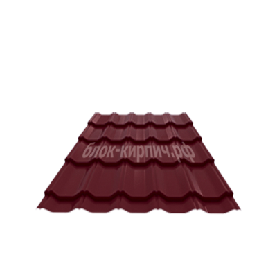 Металлочерепица Kvinta plus 0.5мм Satin RAL 3005 красное вино Grand Line