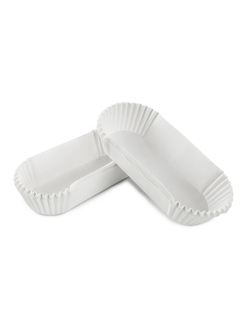 Форма бумажная/капсула для эклеров (белая, 100 шт), 28*110*26мм