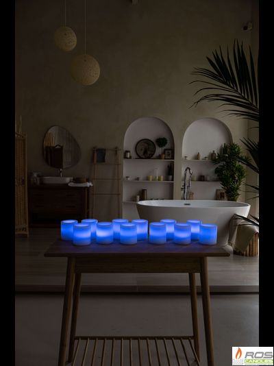 Набор LED свечей с парафиновыми плафонами (9,2*10см - 12шт), "Цветной"