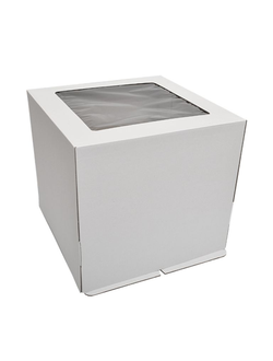 Коробка для торта, 28x28x30 СМ, гофрокартон, с  окном