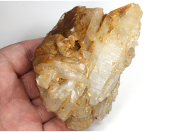 Кварц горный хрусталь, сросток кристаллов необработанный, Россия, Урал (89*65*62 мм, 304 г) №36166