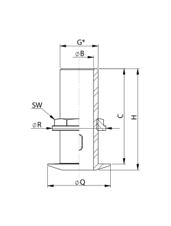 Кингстон из латуни Vetus V-quipment DOORB21/2 132мм 2 1/2"
