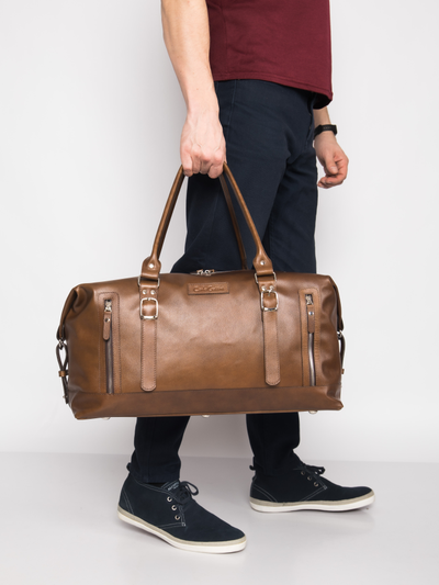 Кожаная дорожная сумка Bergamo Premium brown (арт. 4048-63)