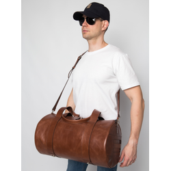 Кожаная дорожная сумка Faenza Premium cognac (арт. 
4033-03)