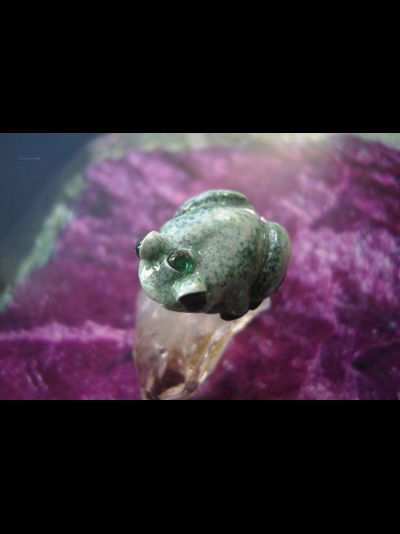 Кольцо-талисман с изумрудом &quot;Исполняющая желания, Древняя Лягушка&quot;