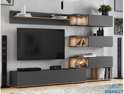 ГОСТИНАЯ РИГА ГС-01 (дуб каньон/графит), 2400*1500*376