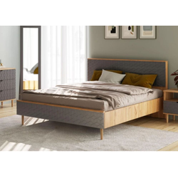 Денвер спальня Кровать 1400 Матрасное основание включено Дуб вотан / Графит ш*г*в 1436?2153? 1018мм