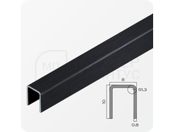 П-образный разделительный профиль из нержавеющей стали NEEXY PVS96-18 BBL Черный браш блестящий