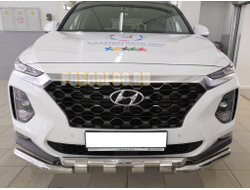 Защита переднего бампера G d60/60 для Hyundai Santa Fe (2018-2021)