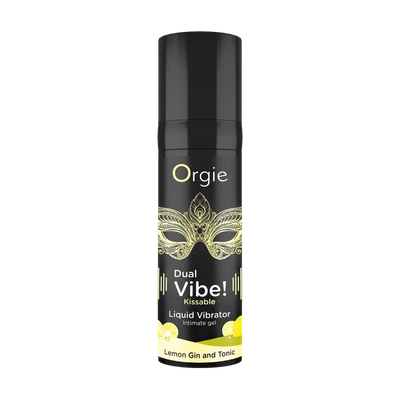 17557 Съедобный гель с вибрацией Orgie DUAL VIBE! со вкусом коктейля LEMON GIN AND TONIC 15мл